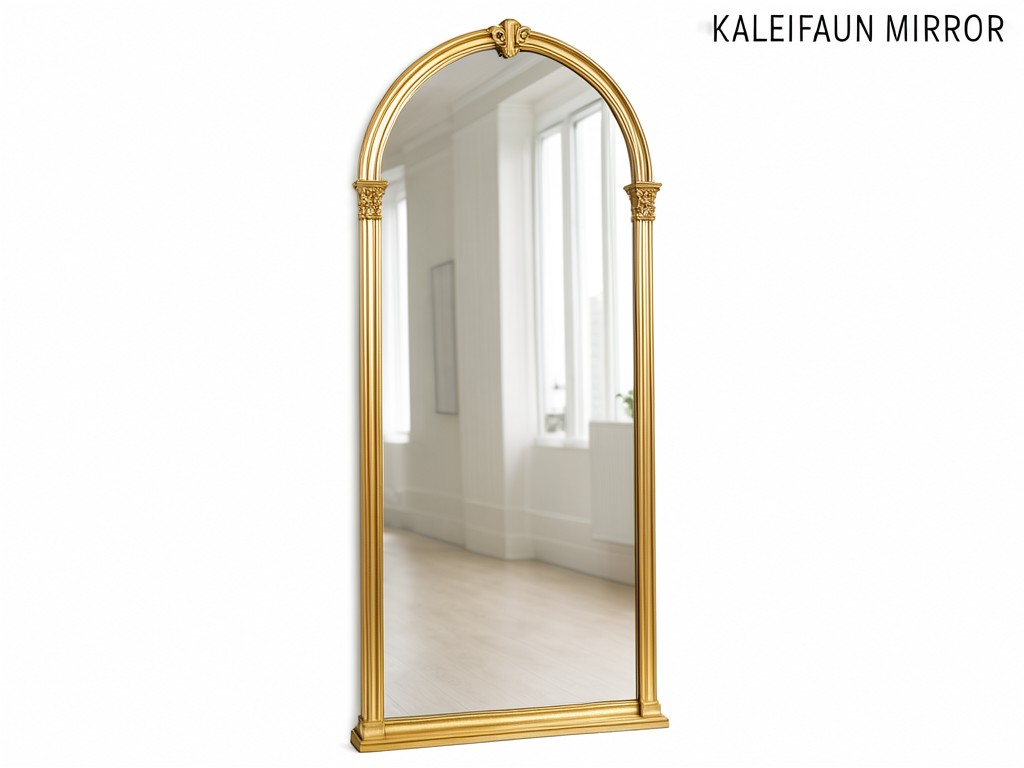 Custom Full Length Gold Arched Floor Standing Mirror Factory