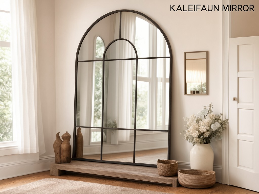 Custom Large Arched Windowpane Accent Mirror Vendor
