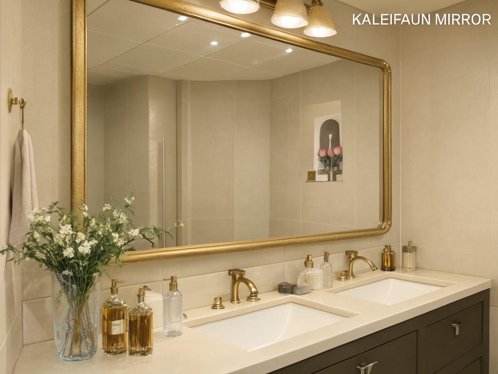 Custom Project Supply Gold Bathroom Mirror Producer