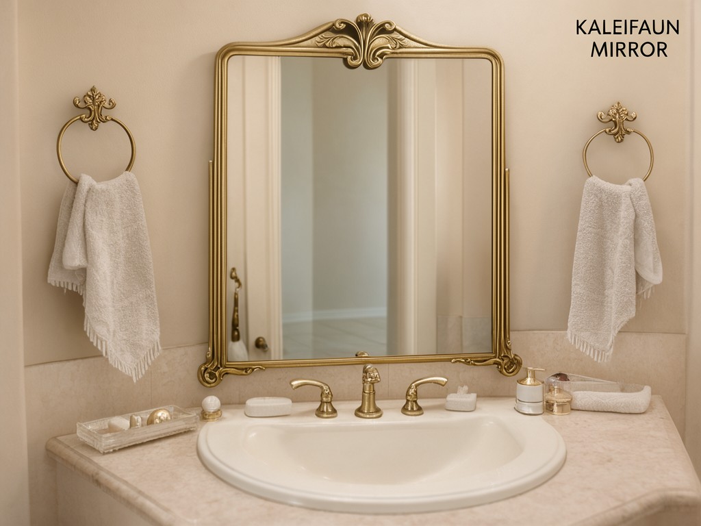 customized antique gold bathroom vanity mirror solution