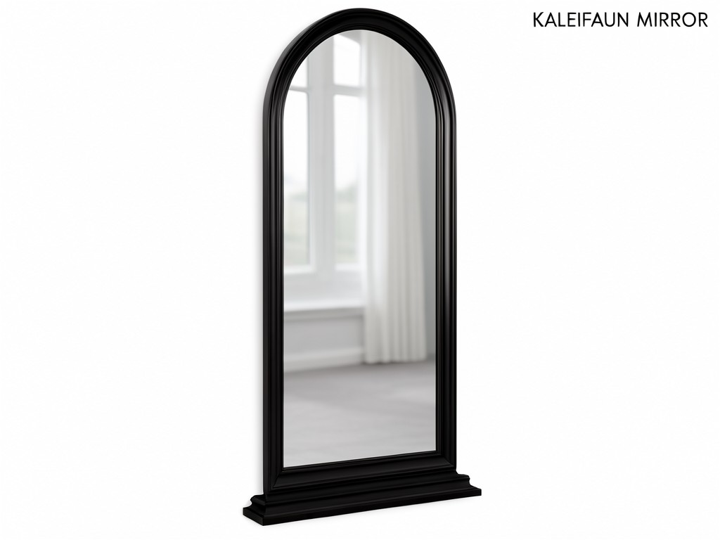 Customized Black Arched Standing Mantel Mirror Factory