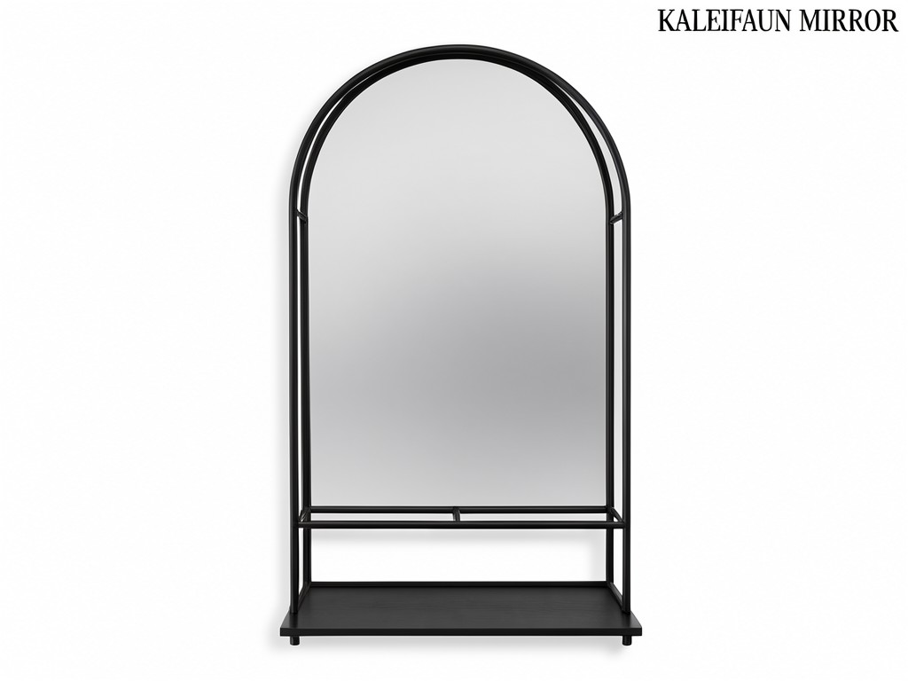 Factory Direct Black Industrial Arched Mirror With Shelf China Supplier