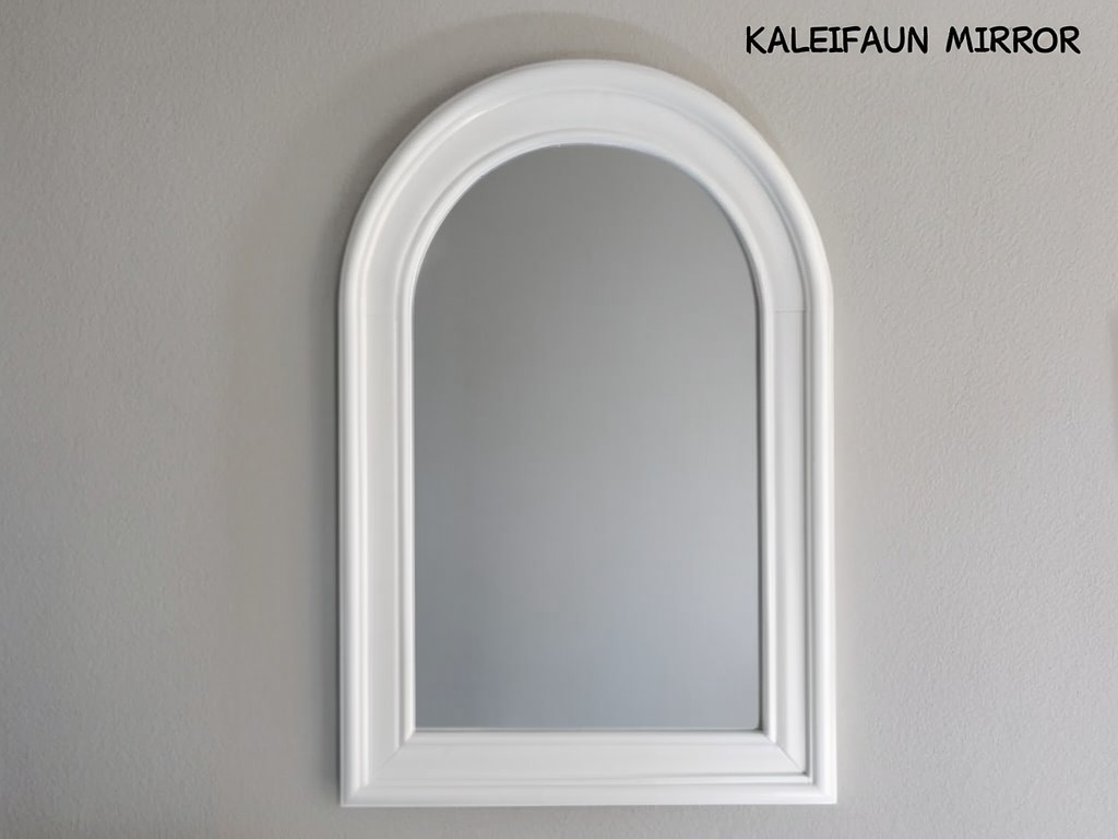 Large White Arched Window Mirror For Sale